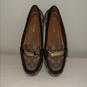 Coach Signature Pattern Brown Loafers